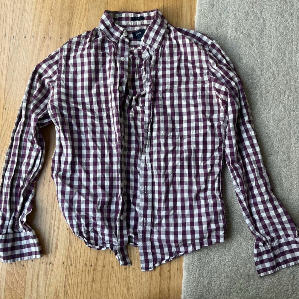 J crew gingham button down shirt